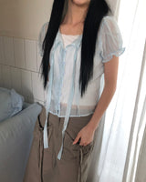 Muha Sheer Short Sleeve Blouse