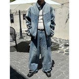 [F/W] Track line biker denim jacket