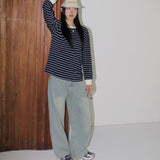 Tcoin pintuck wide cotton pants