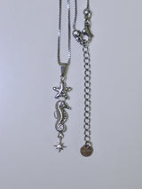 coral starfish seahorse necklace
