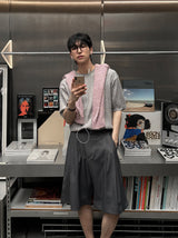 Pleddy Bermuda Tuck Half Slacks (3color)