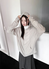 SOFT KNIT HOOD ZIP-UP