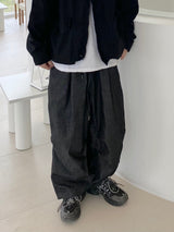 Space String ballon denim wide pants 2color