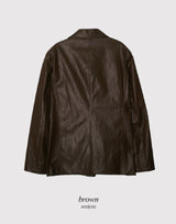 #シンプルレザーオーバーフィットレザージャケット (2color)