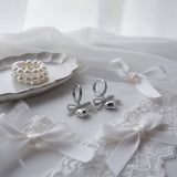 [Hearts2Hearts Yuha Piercing] コケットレースリボンリボン＆ハートハギーズピアス