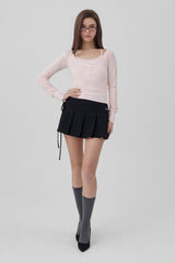 Amelie Lace layered top, Pink