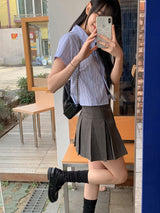 クラシックプリーツドピンタックミニスカート