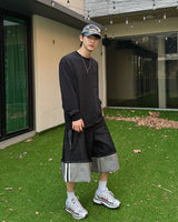 Psel selvage bermuda pants(Black)