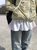 Cower Strap Layered See-through One Piece