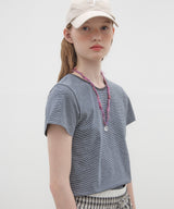 Two-tone Striped T-shirt - Navy