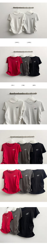 Olling ロゴサイドシャーリングスリムフィット半袖Tシャツ