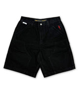 WASHED CANVAS CARPENTER BERMUDA PANTS BLACK