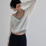 [Hentian] Button V-Neck Raglan Knit - 4 Colors