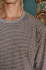 LOGO STRIPE LONG SLEEVE T SHIRT / GREY