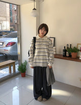 Kentally Stripe Collar Over Wool Knit
