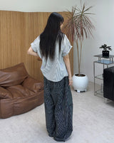 テイストライプクロップシャツ