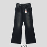 フラクチャー ブーツカット ブラッシュド デニムパンツ