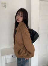 Camu Suede Slit Blouson Jacket