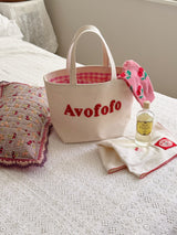 Signature canvas check tote bag
