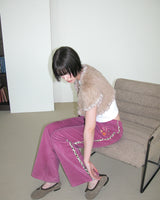 Leopard Corduroy Pants, Pink