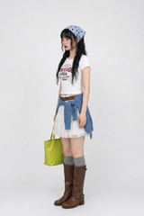 POPO POLKA DOT SCARF (WHITE, SKY 2COLORS!)
