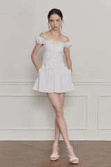 WENDY RIBBON DRESS white
