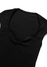 ハートシャーリングTシャツ_ブラック
