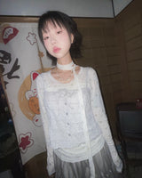 (2color) Crinkle Flower Embroidery Sleeveless Camisole Top