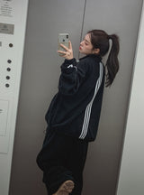 Reverse fleece string track pants