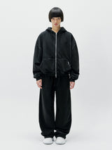 Oversized Full Zip Hoodie - Black