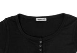 26SS★ [MADE/more BASIC] カバーラウンドボタンスリム半袖Tシャツ