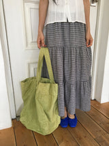 Hinari Check Tiered Banding Long Skirt