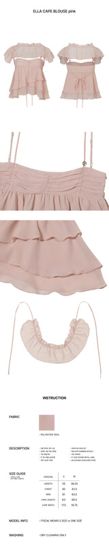 ELLA CAPE BLOUSE pink