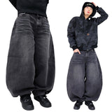 Vintage Washed Denim Balloon Pants