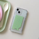 [Jelly] ミニドットver.1 (Green&pink dot)カードポケットケース
