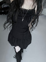 [60%Exclusive] black lace corset one-piece