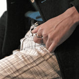 SVR-610 2PM Junho Worn Silver 925 Simple Daily Friendship Couple Loop Silver Ring