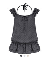 Dew Dot Ruffle Halter Top