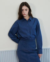 LOGO POPLIN SHIRT [NAVY]