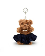 26SS★ Colombe d'Or Pleated Hair Scrunchie + Teddy Bear Keyring Set