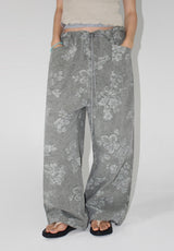 RIPSTOP FLOWER WIDE PANTS