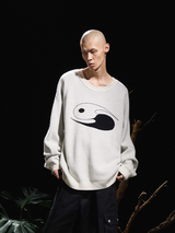 RELABEL 24AW Chrysalis Silence Logo Transformation Tai Chi Silhouette Wool Sweater