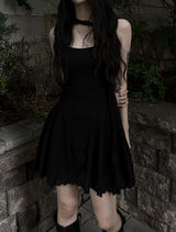 flared scarf mini dress (2color)