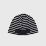 SOFT BOW BEANIE STRIPE GREY