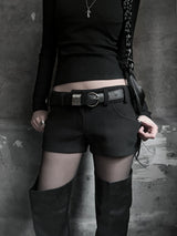 low-rise wool shorts (2color)