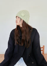 Clover Broach Beanie - Pistachio