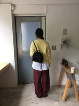 Plum wide cotton pants (1color)
