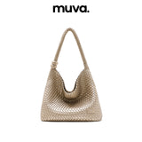 muva. Large‑Capacity Woven Tote Bag, Fashion Designer Shoulder Purse, Lazy‑Chic Summer Commute Style, New Arrival May 1
