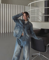 [PREMIUM/MADE] シグニチャーモルドクロップデニムジャケット
