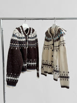 Nordic Mood Vintage Hooded Knit Cardigan